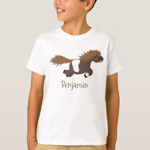Cute run Shetland pony illustration T-shirt