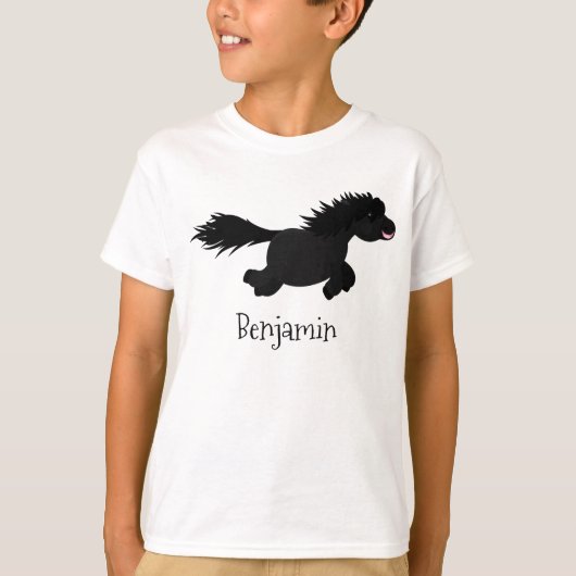 Cute run Shetland pony illustration T-shirt (Voorkant)