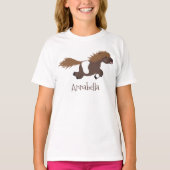 Cute run Shetland pony illustration T-shirt (Voorkant)
