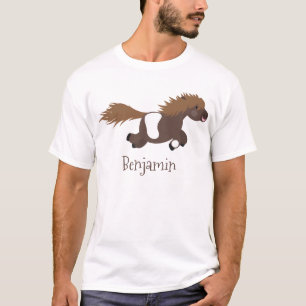 Cute run Shetland pony illustration T-shirt