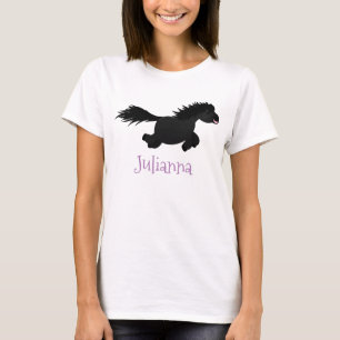 Cute run Shetland pony illustration T-shirt
