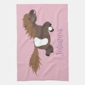 Cute run Shetland pony illustration Theedoek (Verticaal)