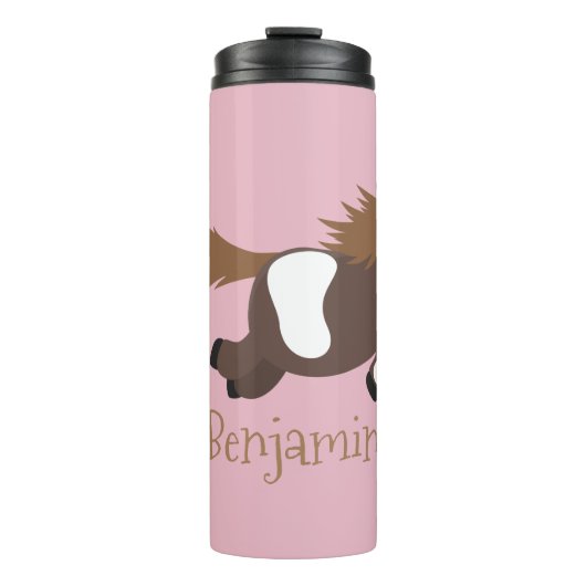 Cute run Shetland pony illustration Thermosbeker (Voorkant)