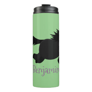 Cute run Shetland pony illustration Thermosbeker