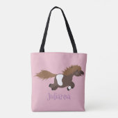 Cute run Shetland pony illustration Tote Bag (Achterkant)