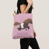 Cute run Shetland pony illustration Tote Bag (Dichtbij)