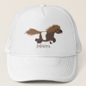 Cute run Shetland pony illustration Trucker Pet (Voorkant)