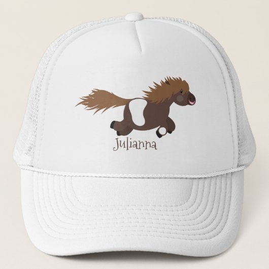 Cute run Shetland pony illustration Trucker Pet (Voorkant)
