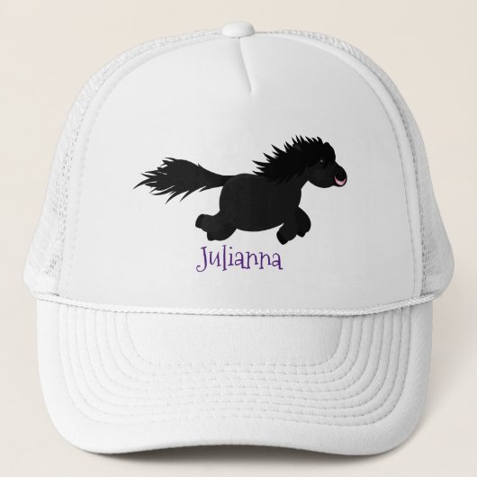 Cute run Shetland pony illustration Trucker Pet (Voorkant)