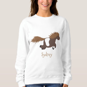 Cute run Shetland pony illustration Trui