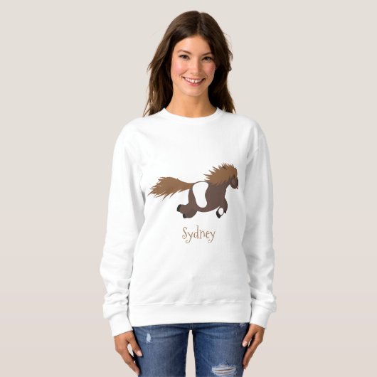 Cute run Shetland pony illustration Trui (Voorkant volledig)