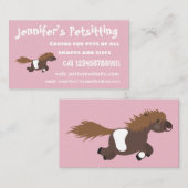 Cute run Shetland pony illustration Visitekaartje (Voorkant / Achterkant)