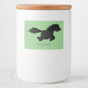 Cute run Shetland pony illustration Voedselcontainer Etiket
