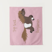 Cute run Shetland pony illustration Wandkleed (Voorkant)