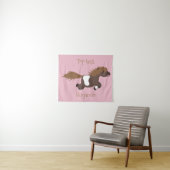 Cute run Shetland pony illustration Wandkleed (In Situ (horizontaal))