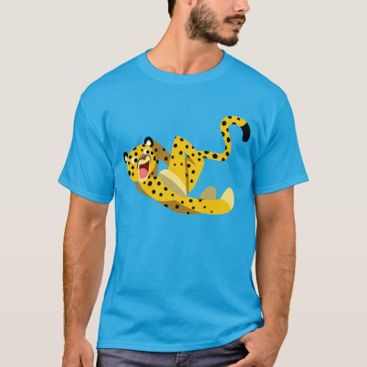 Cute Runing Cartoon Cheetah t-Shirt (Voorkant)