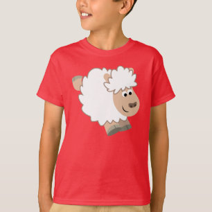 Cute Runing Cartoon Sheep Children T-Shirt
