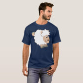 Cute Runing Cartoon Sheep T-Shirt (Voorkant volledig)
