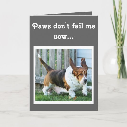 Cute running Basset on Funny "Vaderdag" Card Kaart (Voorkant)