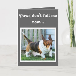 Cute running Basset on Funny "Vaderdag" Card Kaart