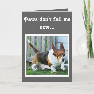 Cute running Basset on Funny "Vaderdag" Card Kaart