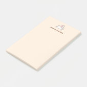 Cute Running Bunny Rabbit Custom Name Beige Post-it® Notes (Schuin)