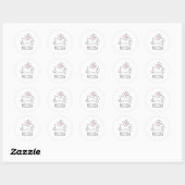 Cute Running Bunny Rabbit Custom Name Ronde Sticker (Vel)