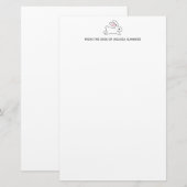 Cute Running Bunny Rabbit Custom Text Briefpapier (Voorkant / Achterkant)