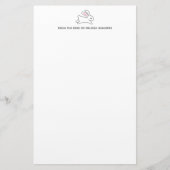 Cute Running Bunny Rabbit Custom Text Briefpapier (Voorkant)