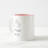 Cute Running Bunny Rabbit Quote Tweekleurige Koffiemok (Voorkant links)