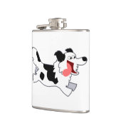 Cute Running Cartoon Border Collie Hip Flask Heupfles (Links)