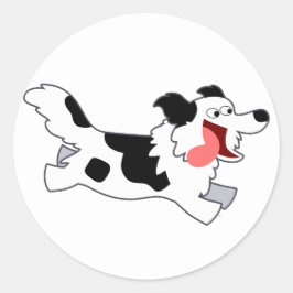 Cute Running Cartoon Border Collie Sticker