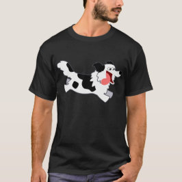 Cute Running Cartoon Border Collie T-Shirt