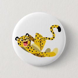 Cute Running Cartoon Cheetah Ronde Button 5,7 Cm