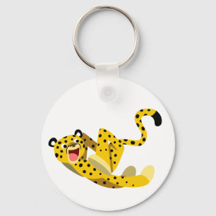 Cute Running Cartoon Cheetah Sleutelhanger