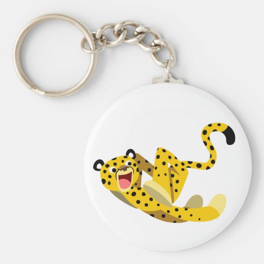 Cute Running Cartoon Cheetah Sleutelhanger (Voorkant)
