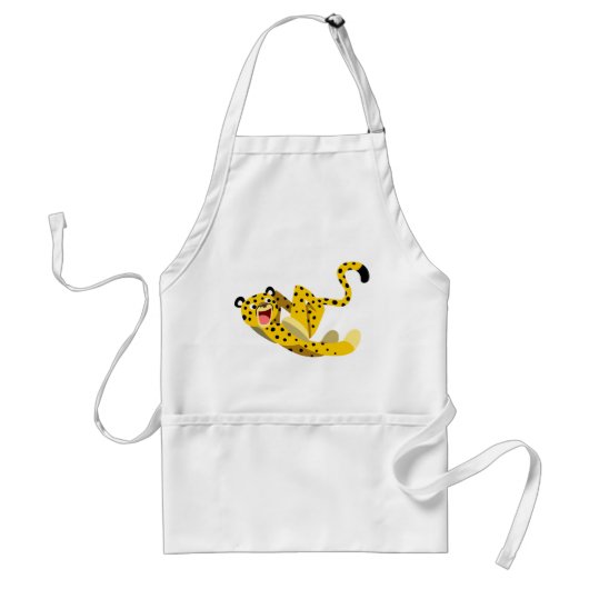 Cute Running Cartoon Cheetah Standaard Schort (Voorkant)