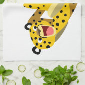 Cute Running Cartoon Cheetah Theedoek (Gevouwen)
