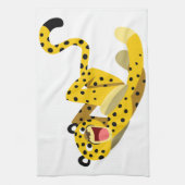 Cute Running Cartoon Cheetah Theedoek (Verticaal)