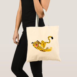 Cute Running Cartoon Cheetah Tote Bag