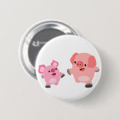 Cute Running Cartoon Pigs Button Badge (Voorkant /achterkant)