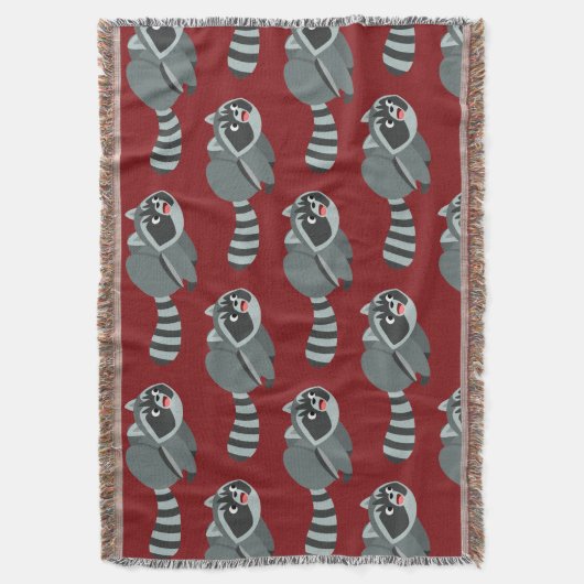 Cute Running Cartoon Raccoon Deken (Voorkant Verticaal)