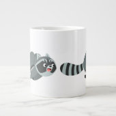 Cute Running Cartoon Raccoon Grote Koffiekop (Voorkant)