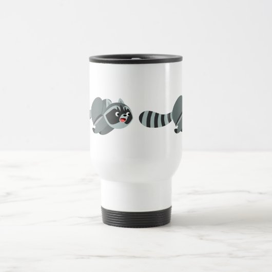 Cute Running Cartoon Raccoon Reisbeker (Center)