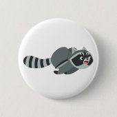 Cute Running Cartoon Raccoon Ronde Button 5,7 Cm (Voorkant)