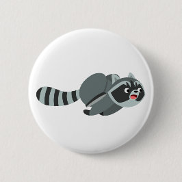 Cute Running Cartoon Raccoon Ronde Button 5,7 Cm