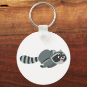 Cute Running Cartoon Raccoon Sleutelhanger (Voorkant)