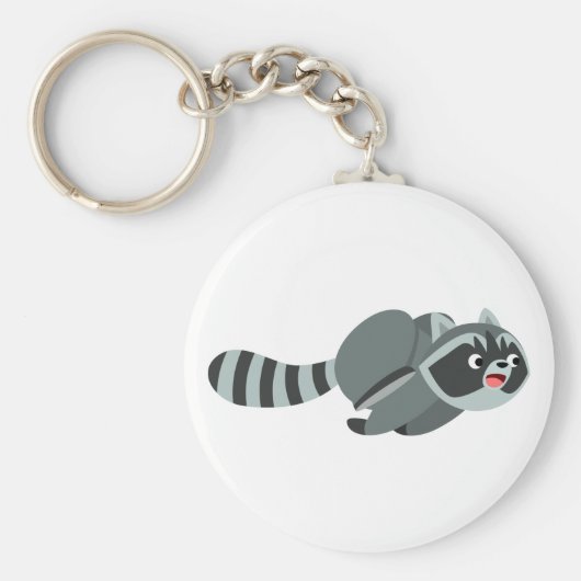 Cute Running Cartoon Raccoon Sleutelhanger (Voorkant)