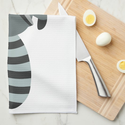 Cute Running Cartoon Raccoon Theedoek (Quarter Fold)