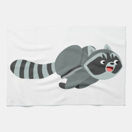 Cute Running Cartoon Raccoon Theedoek